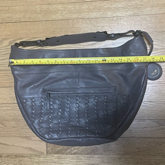 THE SAK COLLECTIVE Gray Soft Leather Braided Woven Shoulder Hobo Bag - Picture 4 of 11